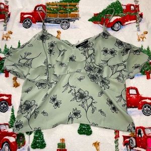 Forever 21 Green‎ Floral Print Blouse {Size Medium}